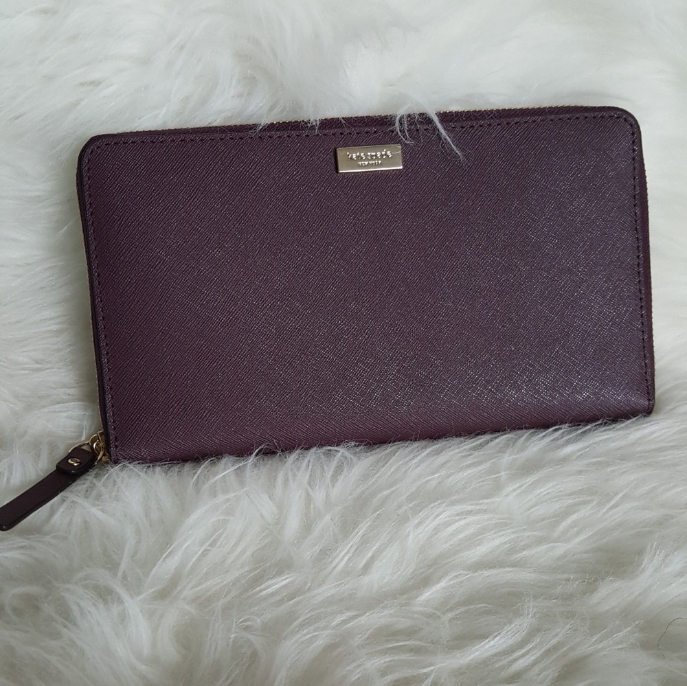 Kate Spade Large Burgundy Checkbook Wallet